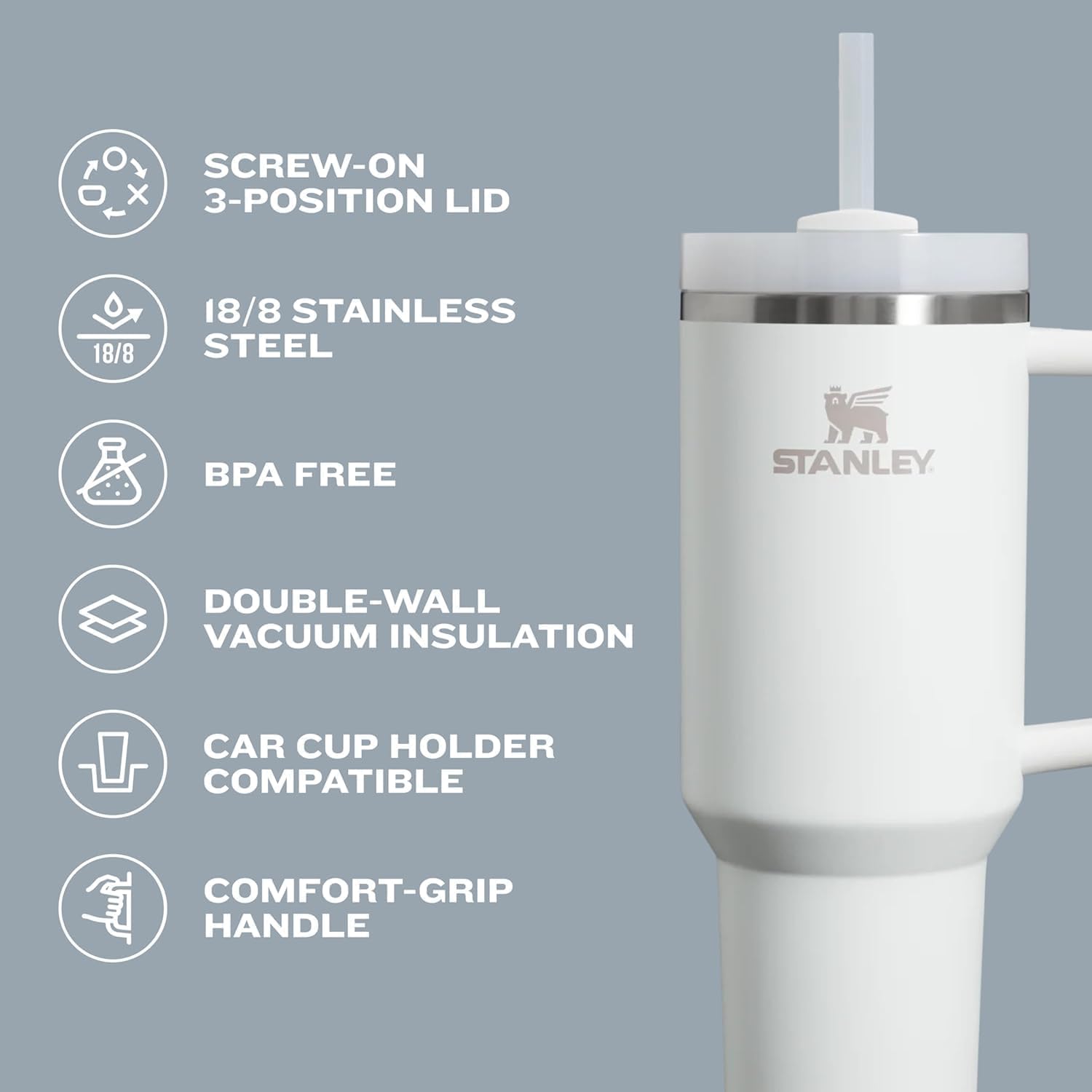 Amazon.com: STANLEY Quencher H2.0 Tumbler with Handle and Straw 40